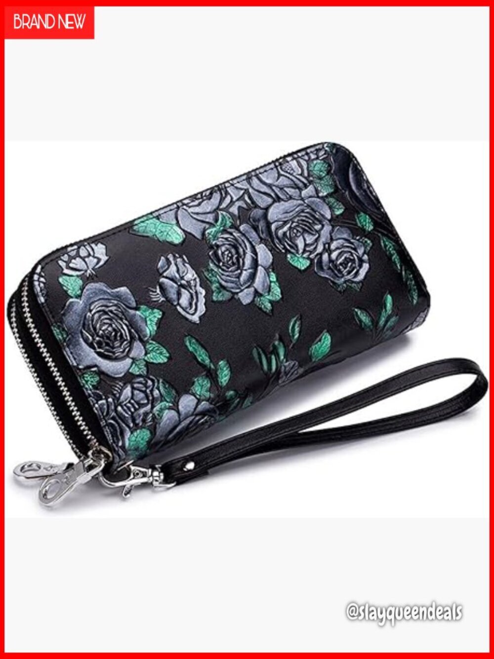 Genuine Leather RFID Blocking Wristlet Wallet Large Capacity Clutch